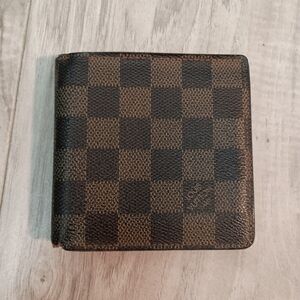 Authentic LOUIS VUITTON Damier Porte Monnaie  Wallet Brown